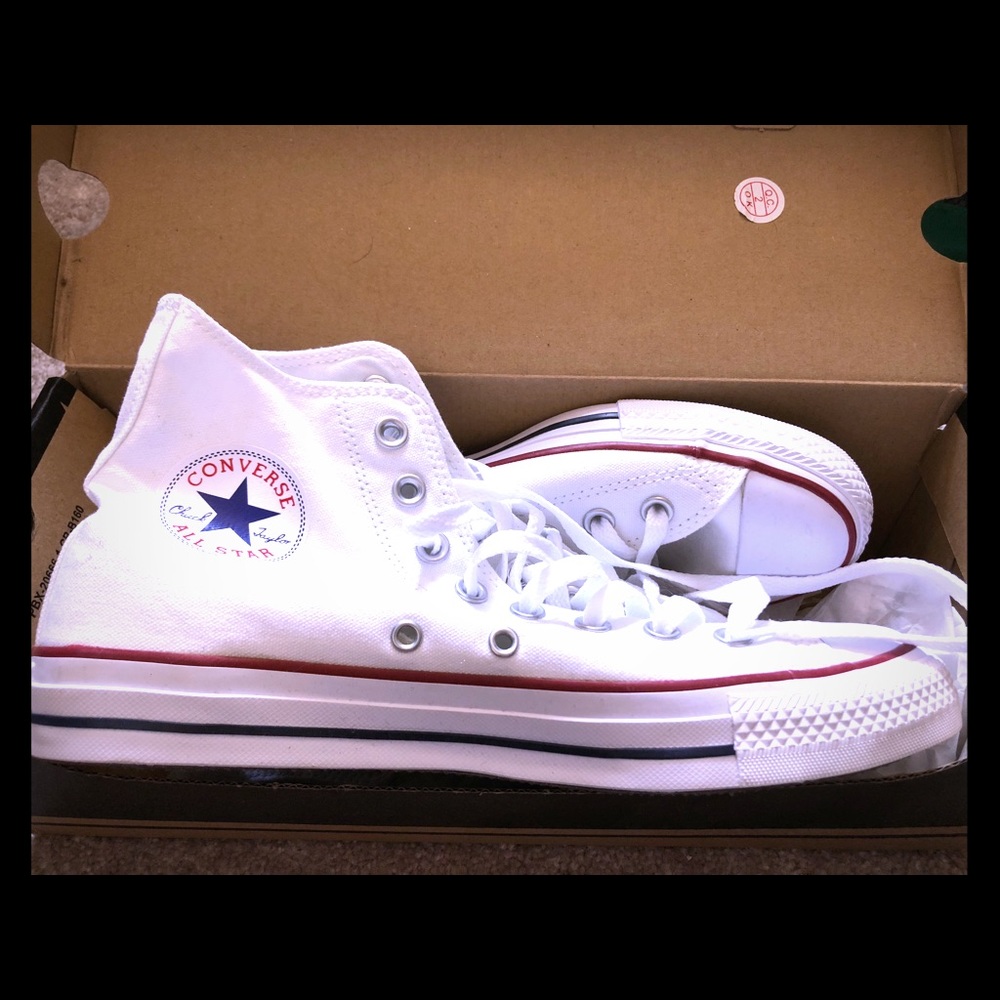 White high-top converse